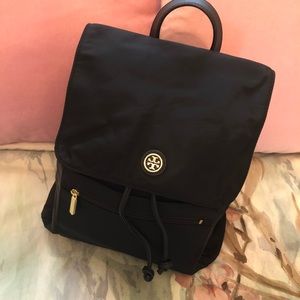 Black Nylon/Leather Tory Burch Backpack